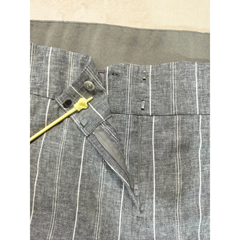 Bryant Gray Womens Pinstripe Linen Blend Crop Pants Plus Size 26 NWT - Picture 7 of 11